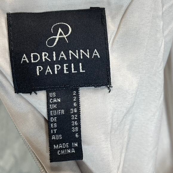 ADRIANNA PAPELL Women's Marble Embroidered Sequin Sleeveless Cocktail Dress - Picture 10 of 13